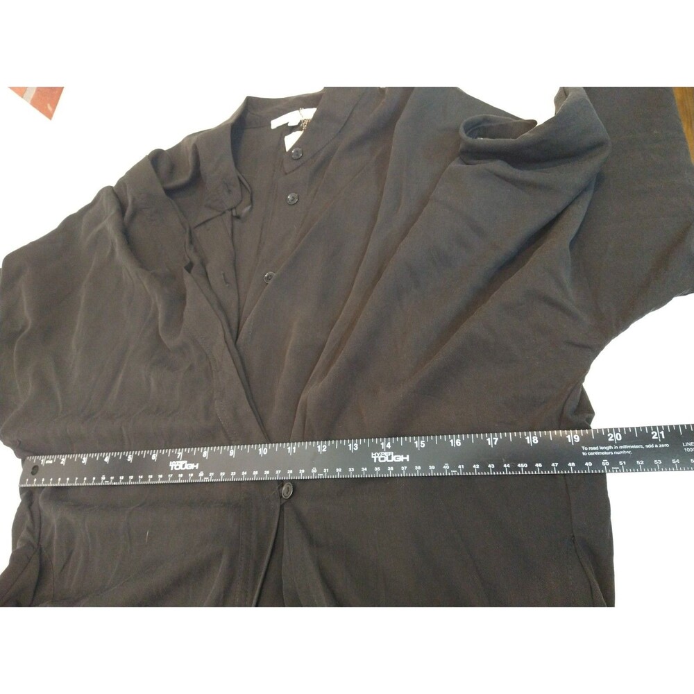 NWT Label of Love Dress Sz S Black Button Flap lagenlook Bell Sleeve 100% Tencel - Picture 10 of 16